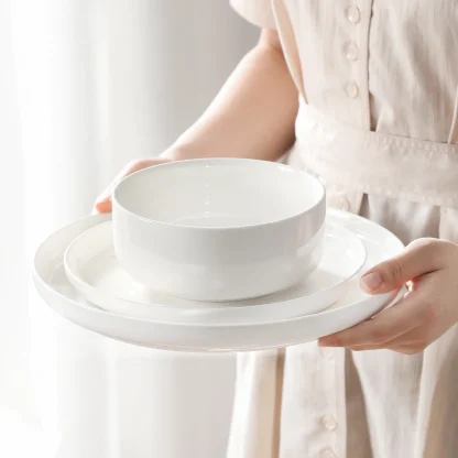 Shiny Plain White Dish Set - Image 6