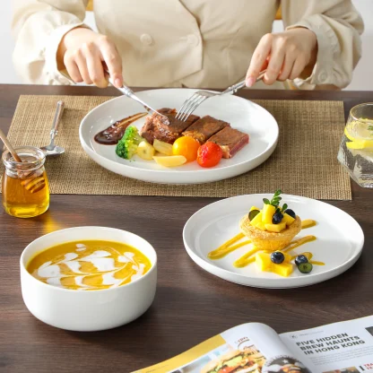 Shiny Plain White Dish Set - Image 3