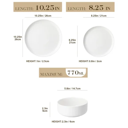 Shiny Plain White Dish Set - Image 7