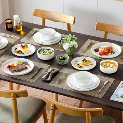 Shiny Plain White Dish Set - Image 4