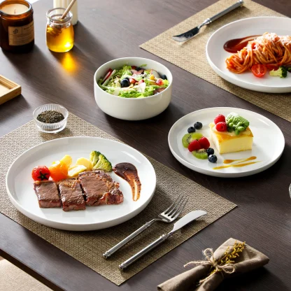 Shiny Plain White Dish Set - Image 2