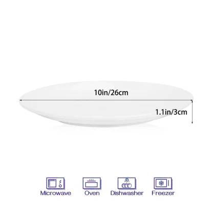 Plain Sleek White Round Dish Set - Image 4