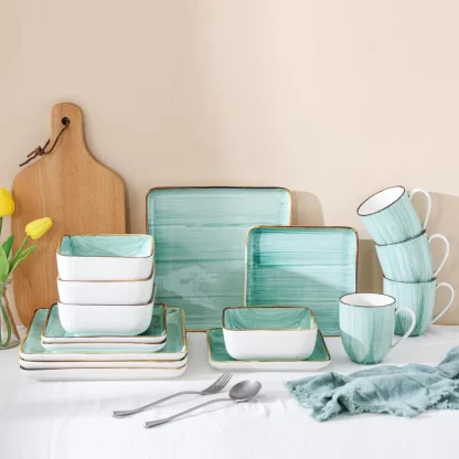 Light Blue Square Dish Set - Image 7