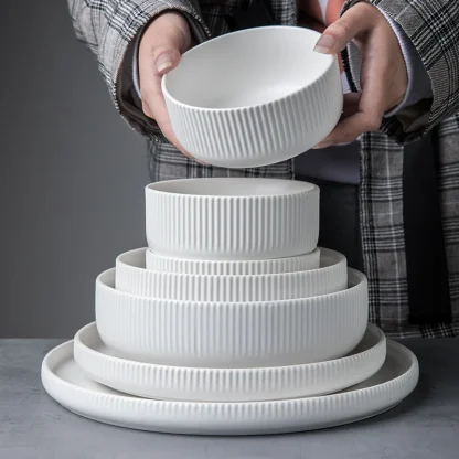 Plain Matte Ripple Dish Set