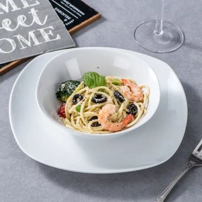 Plain White Modern Dish Set - Image 4