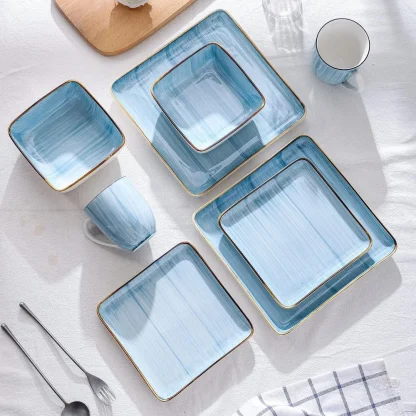 Light Blue Square Dish Set - Image 6