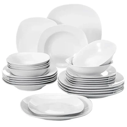 Plain White Modern Dish Set