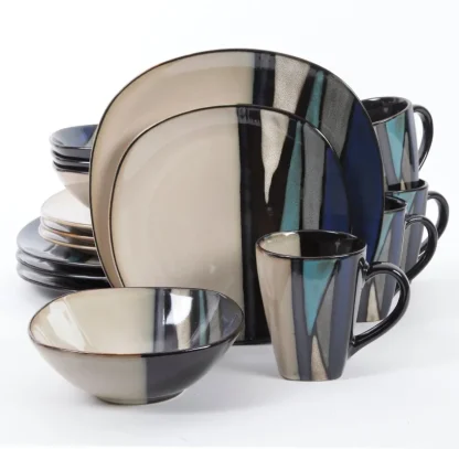 Asymmetrical Patterned Dish Set