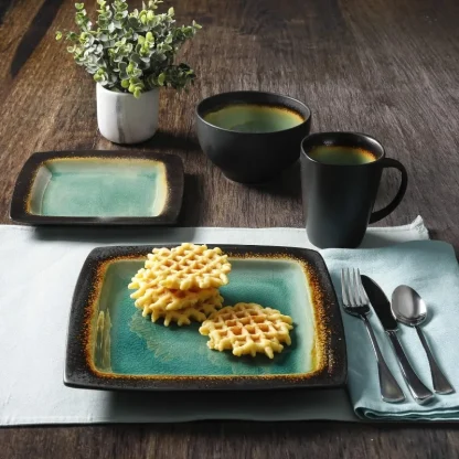Asymmetrical Patterned Dish Set - Image 6