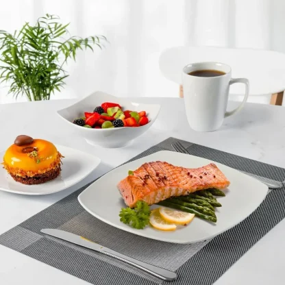 Plain White Square Dish Set - Image 4