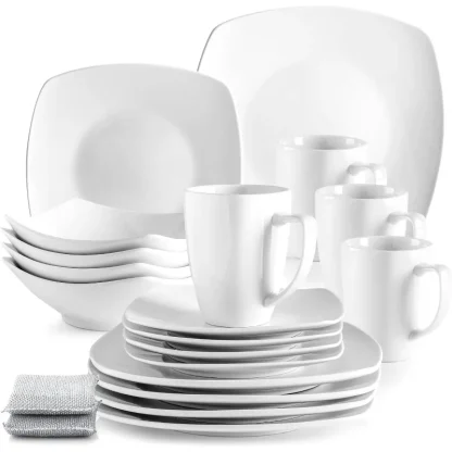 Plain White Square Dish Set
