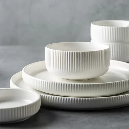 Plain Matte Ripple Dish Set - Image 2