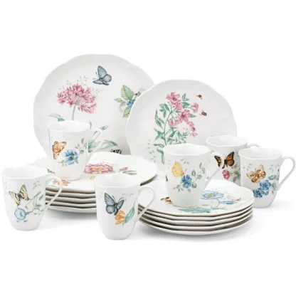 Printed Butterfly Round Dish Set