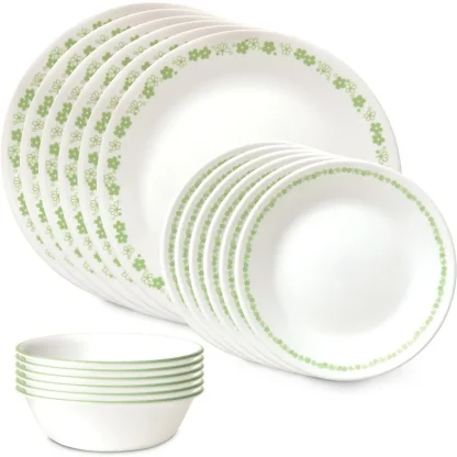 White Floral Print Dish Set - Image 4