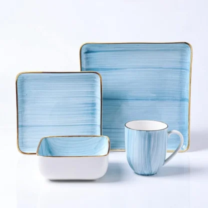 Light Blue Square Dish Set - Image 2