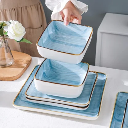 Light Blue Square Dish Set - Image 4