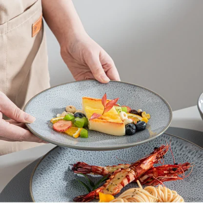 Minimal Pattern Gray Dish Set - Image 4