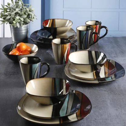Asymmetrical Patterned Dish Set - Image 3