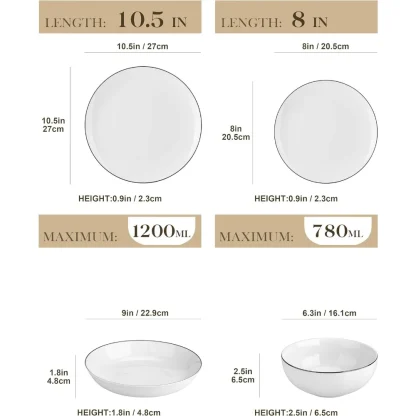 Round Black Trim Dish Set - Image 5