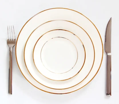 Golden-like Lines Dish Set
