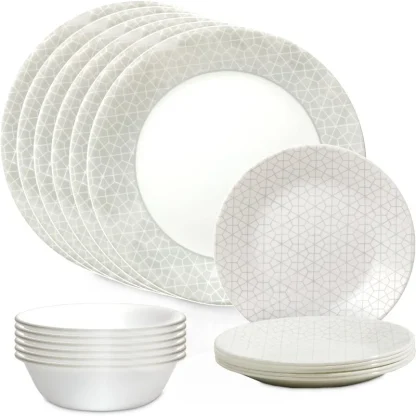 White Floral Print Dish Set - Image 3