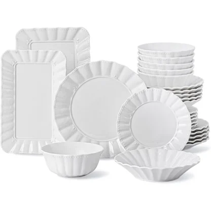 Modern Plain White Dish Set - Image 5