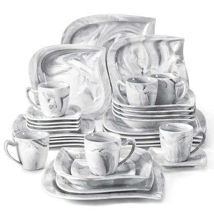 Marble Print Modern Dish Set
