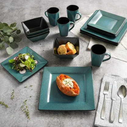 Asymmetrical Patterned Dish Set - Image 5