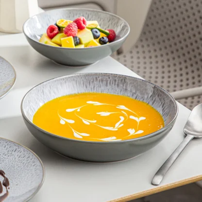 Minimal Pattern Gray Dish Set - Image 3