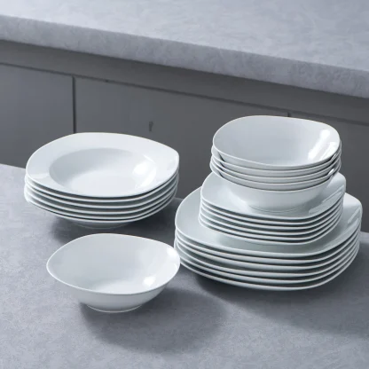 Plain White Modern Dish Set - Image 2