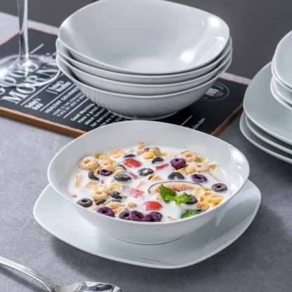 Plain White Modern Dish Set - Image 3