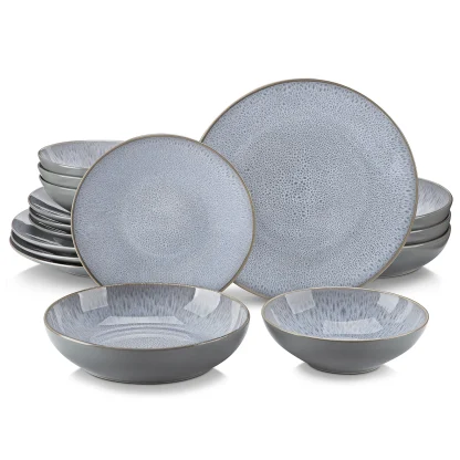 Minimal Pattern Gray Dish Set