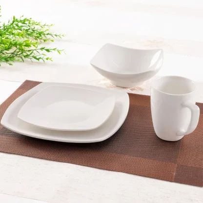 Plain White Square Dish Set - Image 3