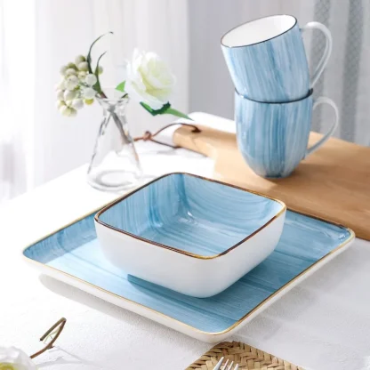 Light Blue Square Dish Set - Image 5