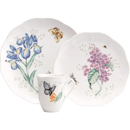 Printed Butterfly Round Dish Set - Image 2