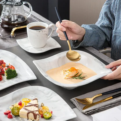 Marble Print Modern Dish Set - Image 3