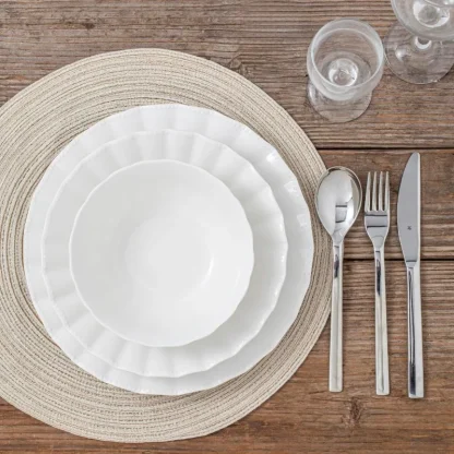 Modern Plain White Dish Set - Image 4