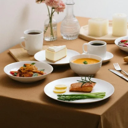 Gold-like Thin Trim Dish Set - Image 5