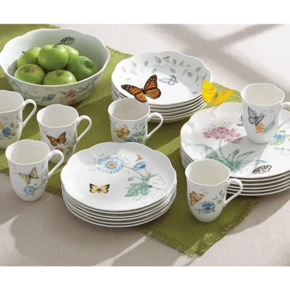 Printed Butterfly Round Dish Set - Image 5