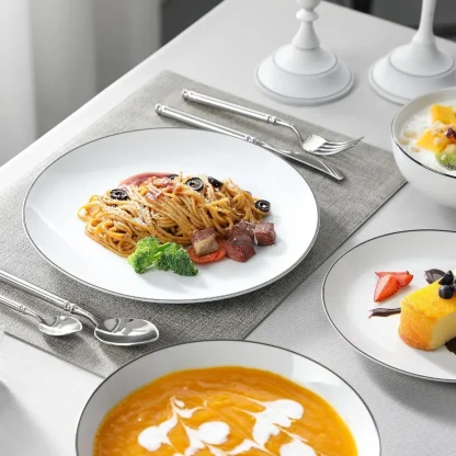 Round Black Trim Dish Set - Image 3