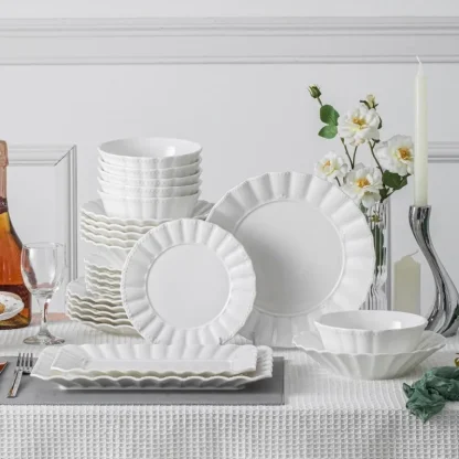 Modern Plain White Dish Set