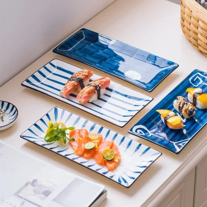 Rectangular Blue Dish Set - Image 4