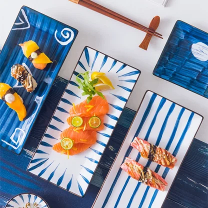Rectangular Blue Dish Set - Image 3