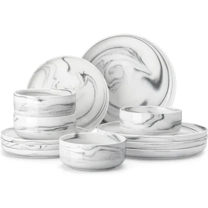Marble Print Round Dish Set - Image 7