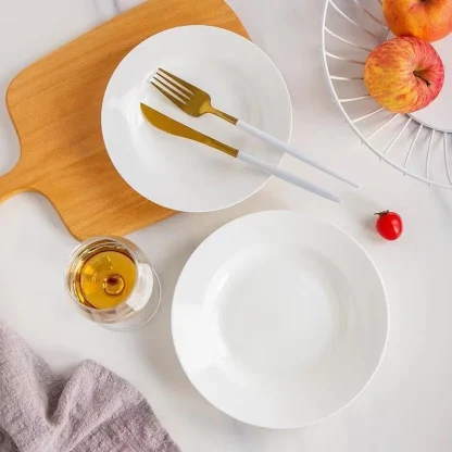 Plain White Round Dish Set