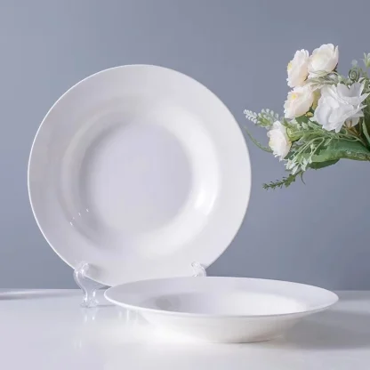Plain White Round Dish Set - Image 3