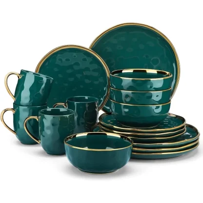 Gold-like Rim Modern Dish Set - Image 5