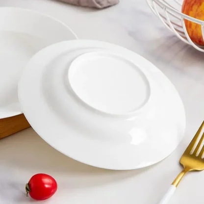 Plain White Round Dish Set - Image 5