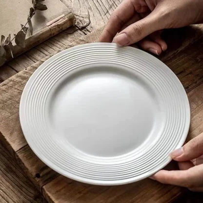 Simple Plain Round Dish Set - Image 5