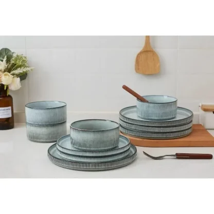 Modern Plain Round Dish Set - Image 6
